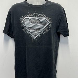 Warner Bros Dark Superman Logo T-Shirt Size L
